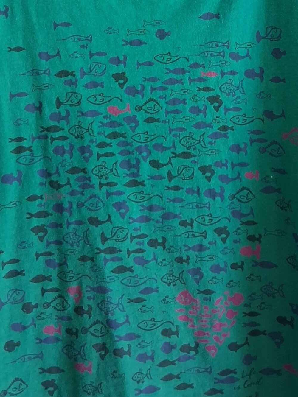 Life is Good Smooth Tee Short Sleeve Fish-Themed Green Tee Women's Size XL - Picture 3 of 11